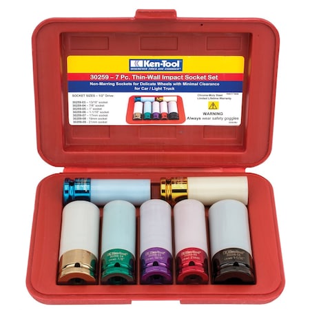 Ken-Tool 7PC THINWALL IMPACT SOCKET SET KEN30259